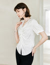 V-Neck Ruched Short Sleeve Top