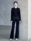 Embellished Peplum Long Sleeve Top