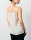 Ivory Satin Black Lace Trim Camisole