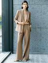 Taupe Double-Breasted Blazer