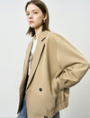 Camel Lapel Loose Short Jacket