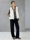 Quilted Stand-Collar Snap-Front Pocket Vest