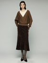 Layered Wrap Front Long Sleeve Sweater