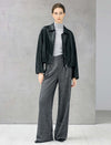 Black Lapel Zipper Closure Jacket