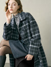 Plaid Wool-Blend Pocket Detail Coat