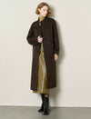 Textured Wool-Alpaca Blend Stand Collar Long Coat