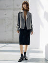 Wool Blend Zip-Front Cropped Jacket