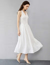 V-Neck Longline Vest Style Lace Layered Dress