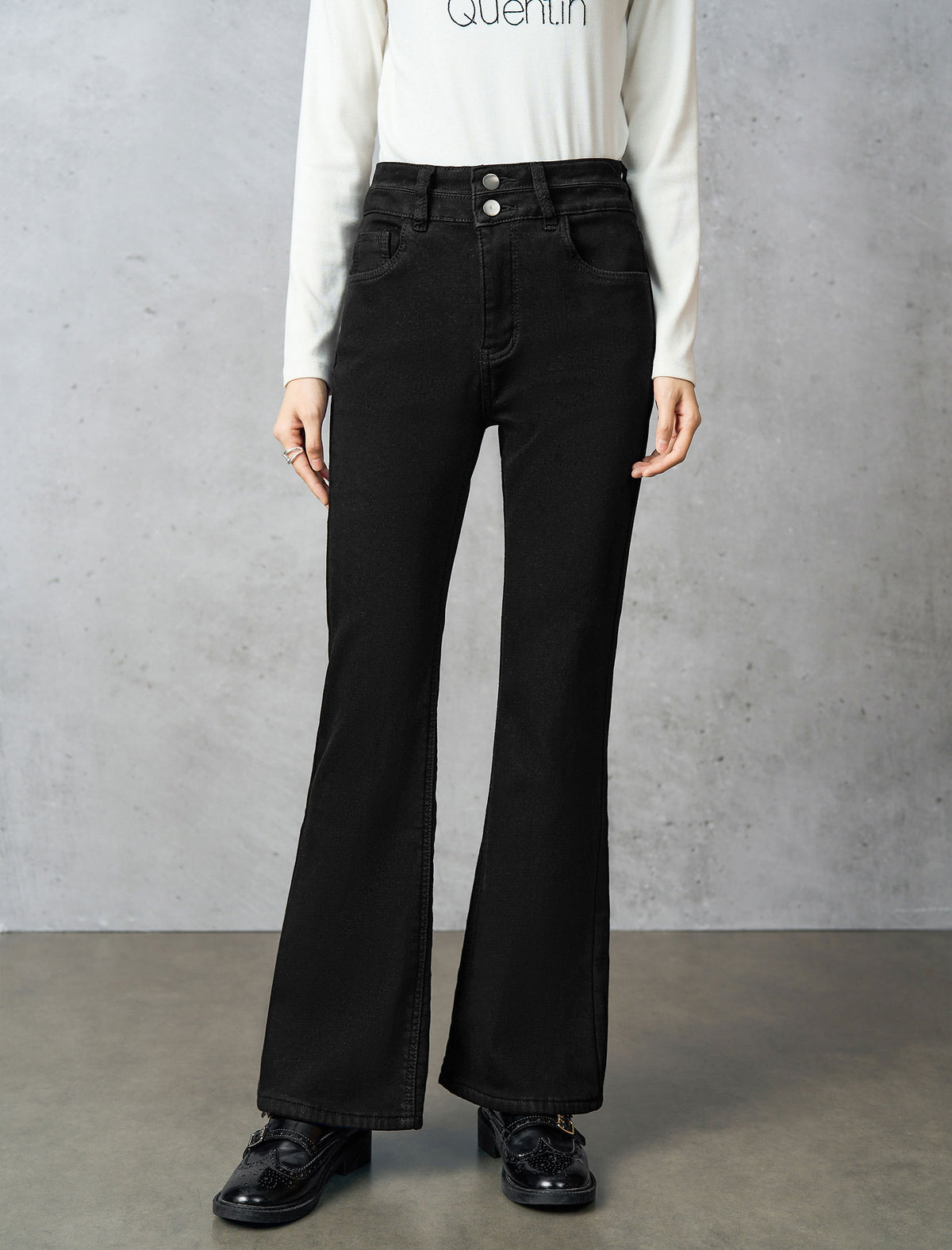 Black High-Waisted Flare Jeans