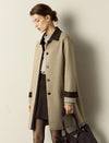 Contrast-Trim Trench Coat