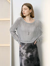 Light Grey Cropped Knit Top