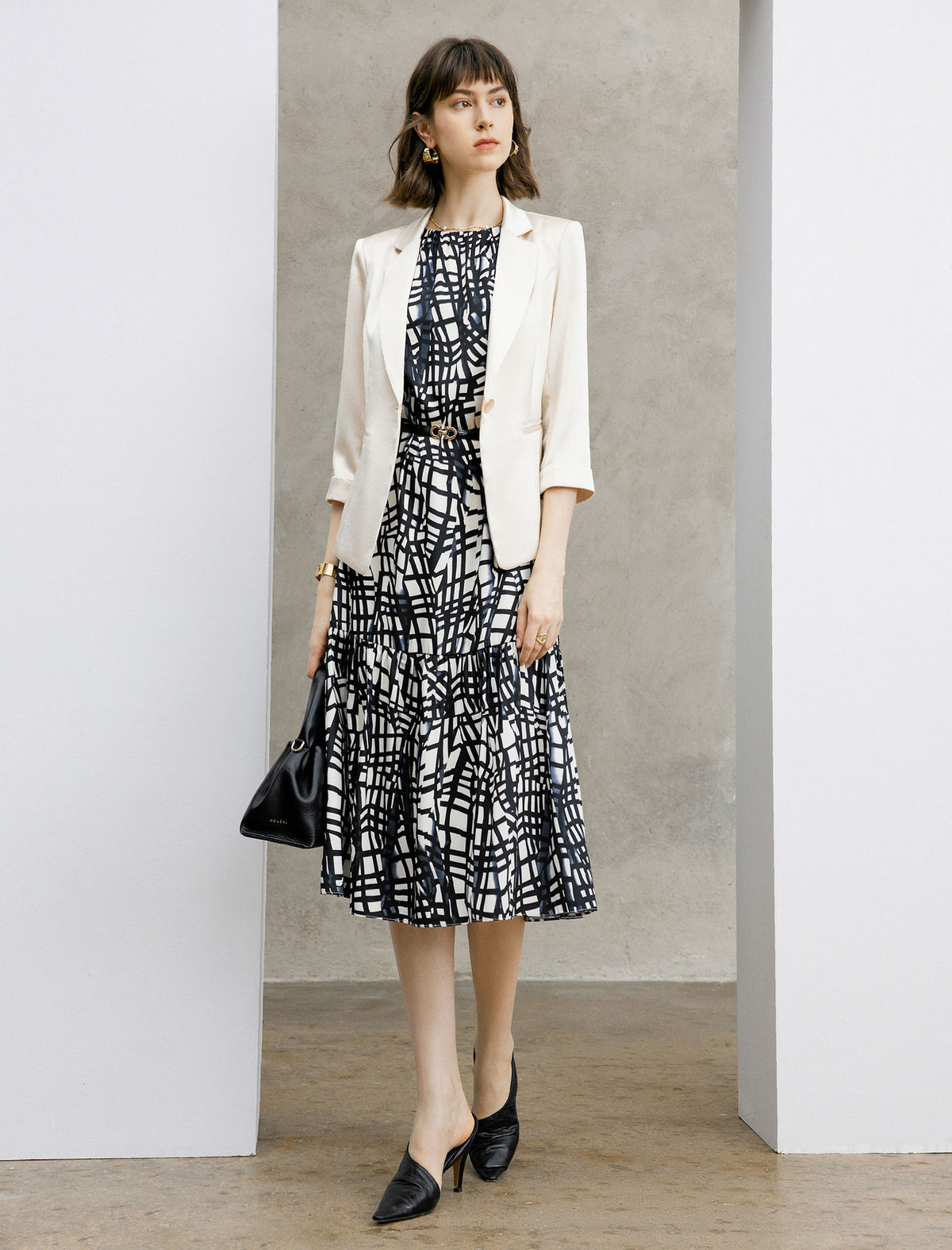 Three Quarter Sleeve Satin Blazer