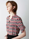 Silk Short Sleeve Plaid Shirt