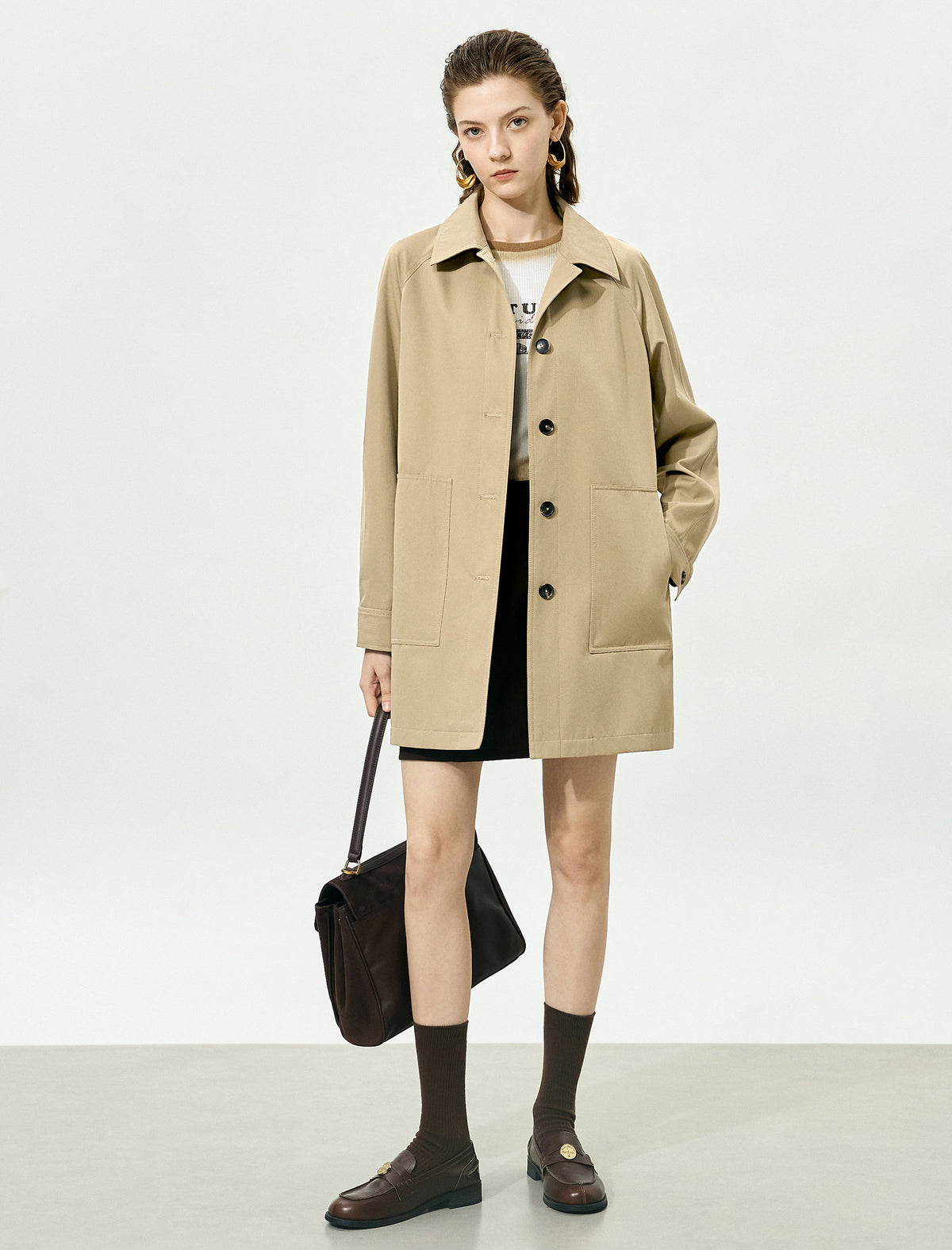 Vintage Loose Mid-Length Trench Coat