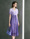 Purple Ombre Chiffon Midi Dress