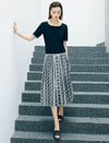Black Contrast Trim Short Sleeve Knit Top