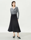 Floral Print Long-Sleeve Cowl-Neck Ruched Top