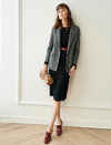 Wool Blend Solid Button-Front Relaxed Blazer
