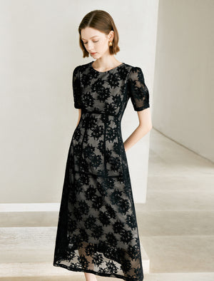 Floral Lace Midi Dress