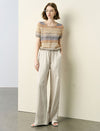 Colorful Striped Short Sleeve Knit Top