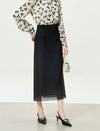 Sheer Hem Midi Skirt