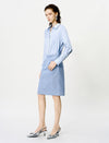Light Blue Loose Long-Sleeve Professional Shirt