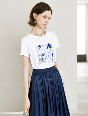 Watercolor Sequin Flowers T-Shirt