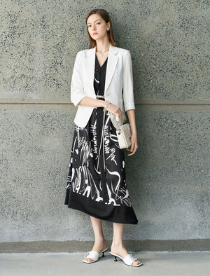 Elegant Three-Quarter Sleeve Blazer