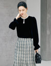 Vintage Velvet Long Sleeve Blouse