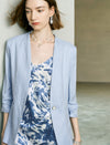 Solid Color Lightweight Collarless Blazer