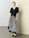 Black Lace-Trimmed Short Sleeve Cardigan