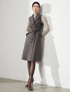 Wool Blend Sleeveless Belted Dress
