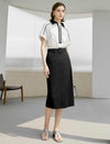 Workwear Black Slit Skirt