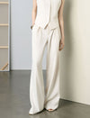 High Waist Pleated Wide Leg White Dress Pants