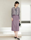 Solid High‑Waist A‑Line Midi Skirt