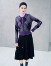 Pleated A-Line Floral Applique Midi Skirt