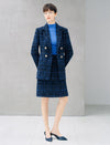 Metallic Plaid Double Breasted Blazer