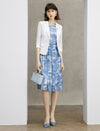 Lace Tailored Blazer with Three Quarter Sleeves