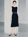 Sleeveless Embellished Waist Midi Dress