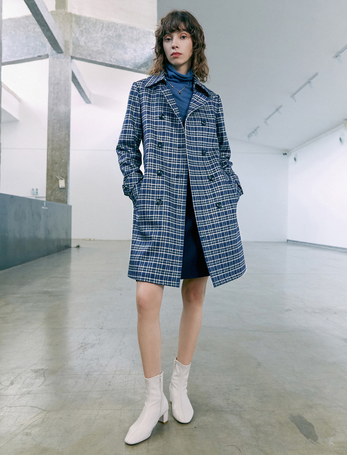 Collared Double-Breasted Belted Relaxed Trench Coat