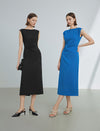 Boat Neck Midi Dress