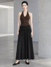 Ruched Waist Gathered A Line Maxi Skirt