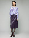 Wool and Mulberry Silk Blend Gradient Crewneck Relaxed Sweater