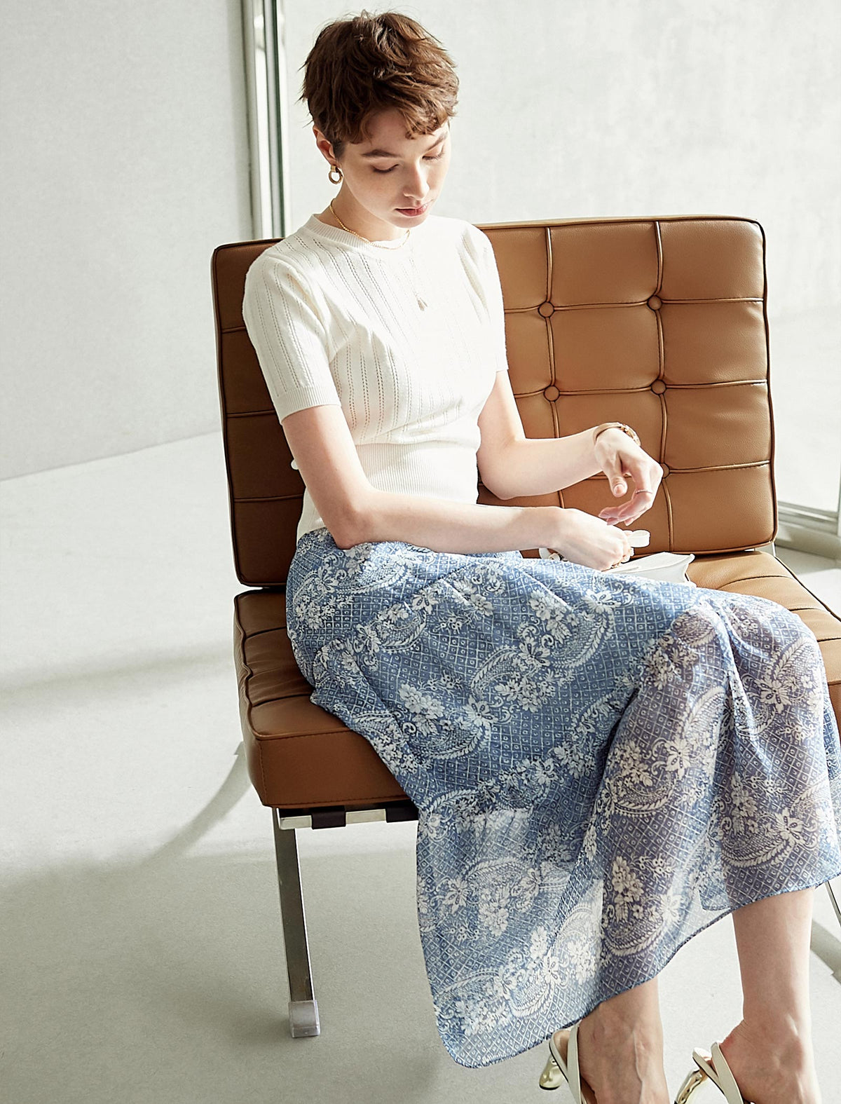 Elegant Floral Print Skirt