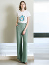 Sage Green Linen Blend High Waist Wide Leg Pants