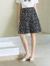 Leopard Heart Print Flared Skirt