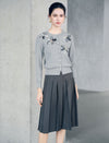 Vintage A-Line Pleated Midi Skirt