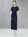 Knot-Waist Textured Maxi Dress