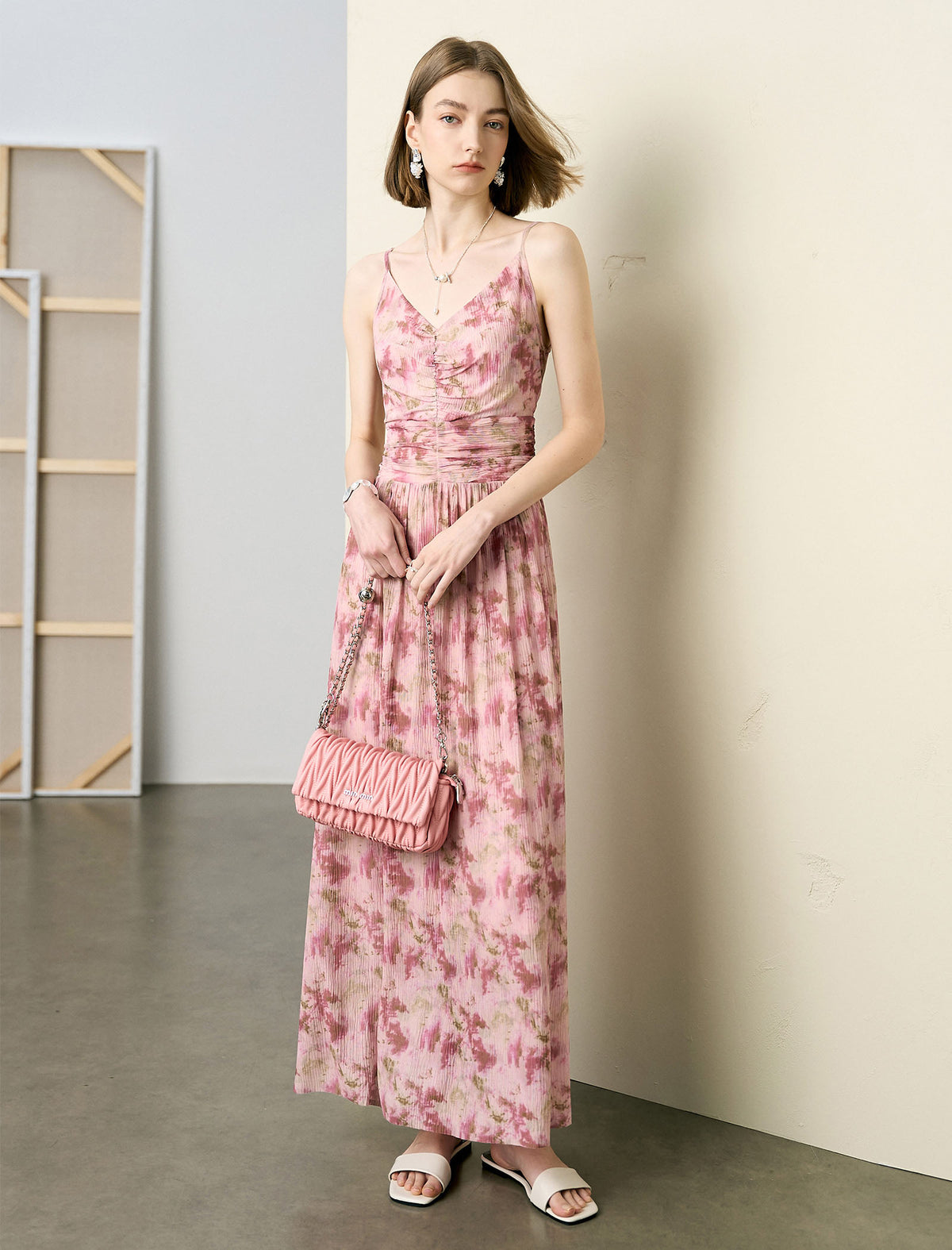 Romantic Tie-Dye Slip Maxi Dress