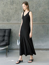 Solid Color V-Neck Slip Maxi Dress